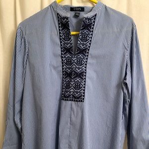 Chaps striped pullover blouse, size PXL